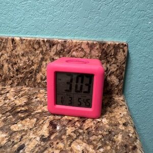 Pink Digital Alarm Clock